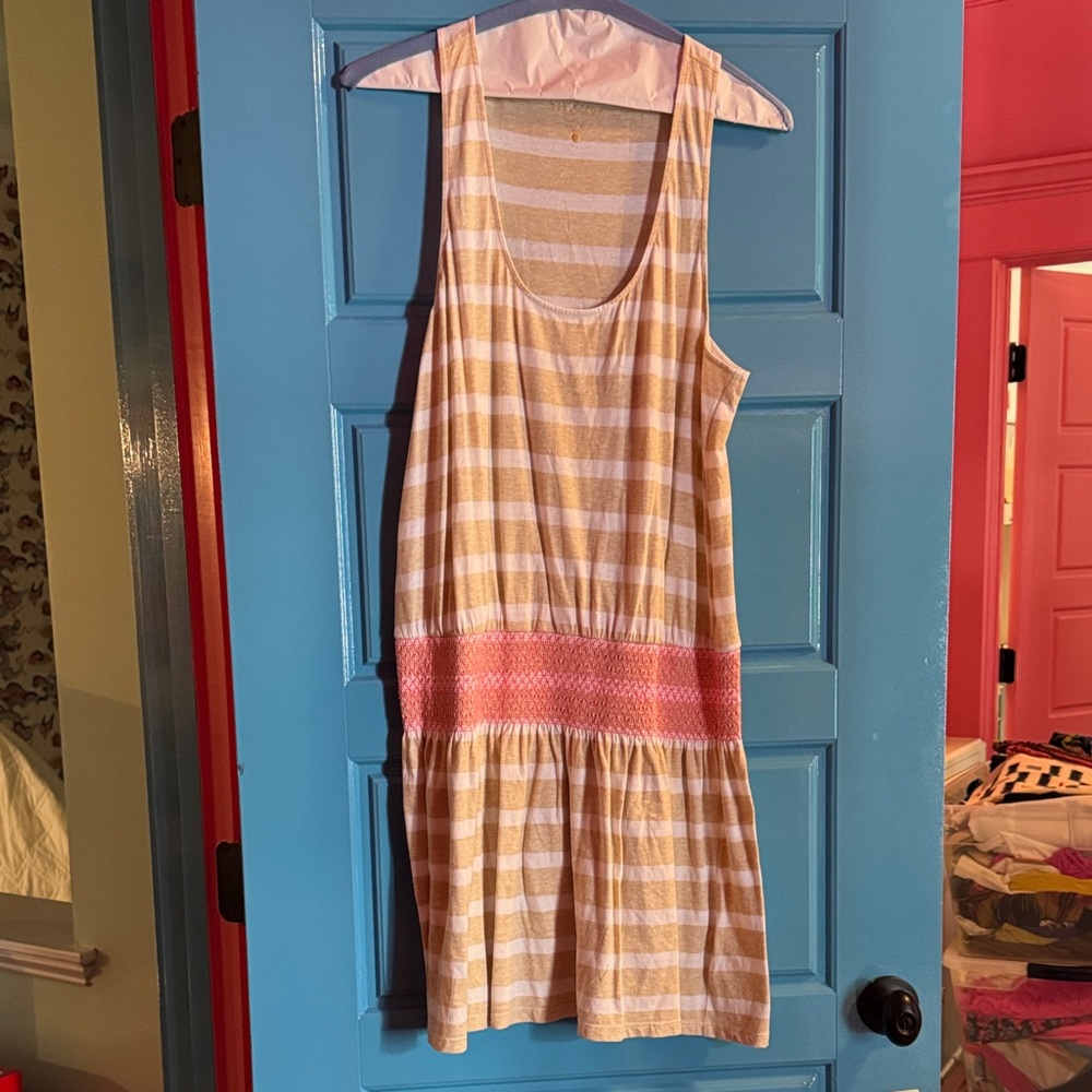 Lilly Pulitzer Striped Dress in Cream and Pink large